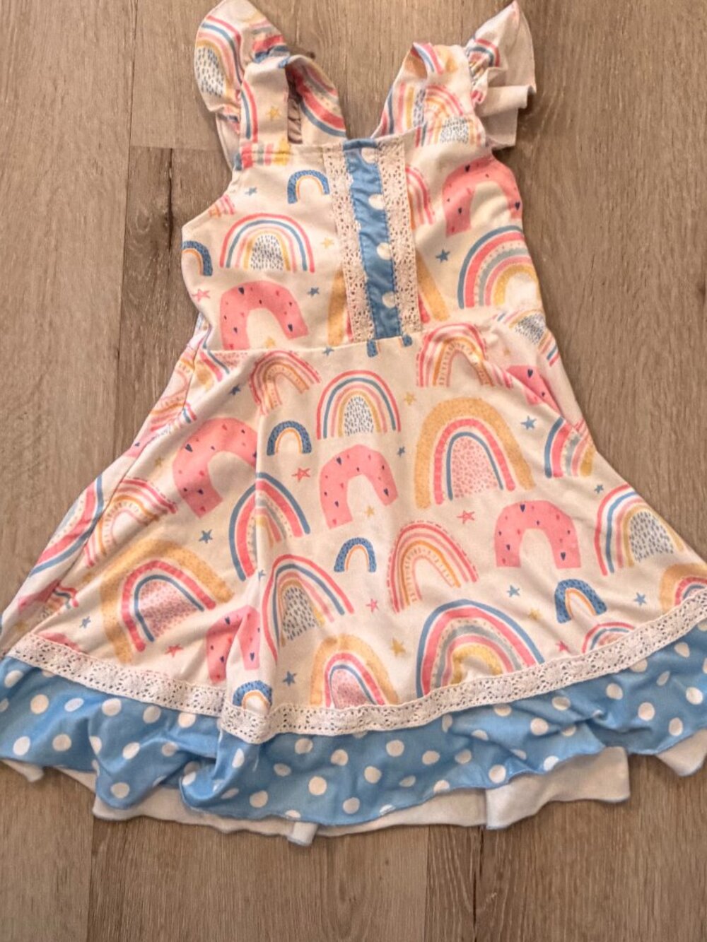 Toddler Boutique Rainbow & Polka Dot Dress 3T